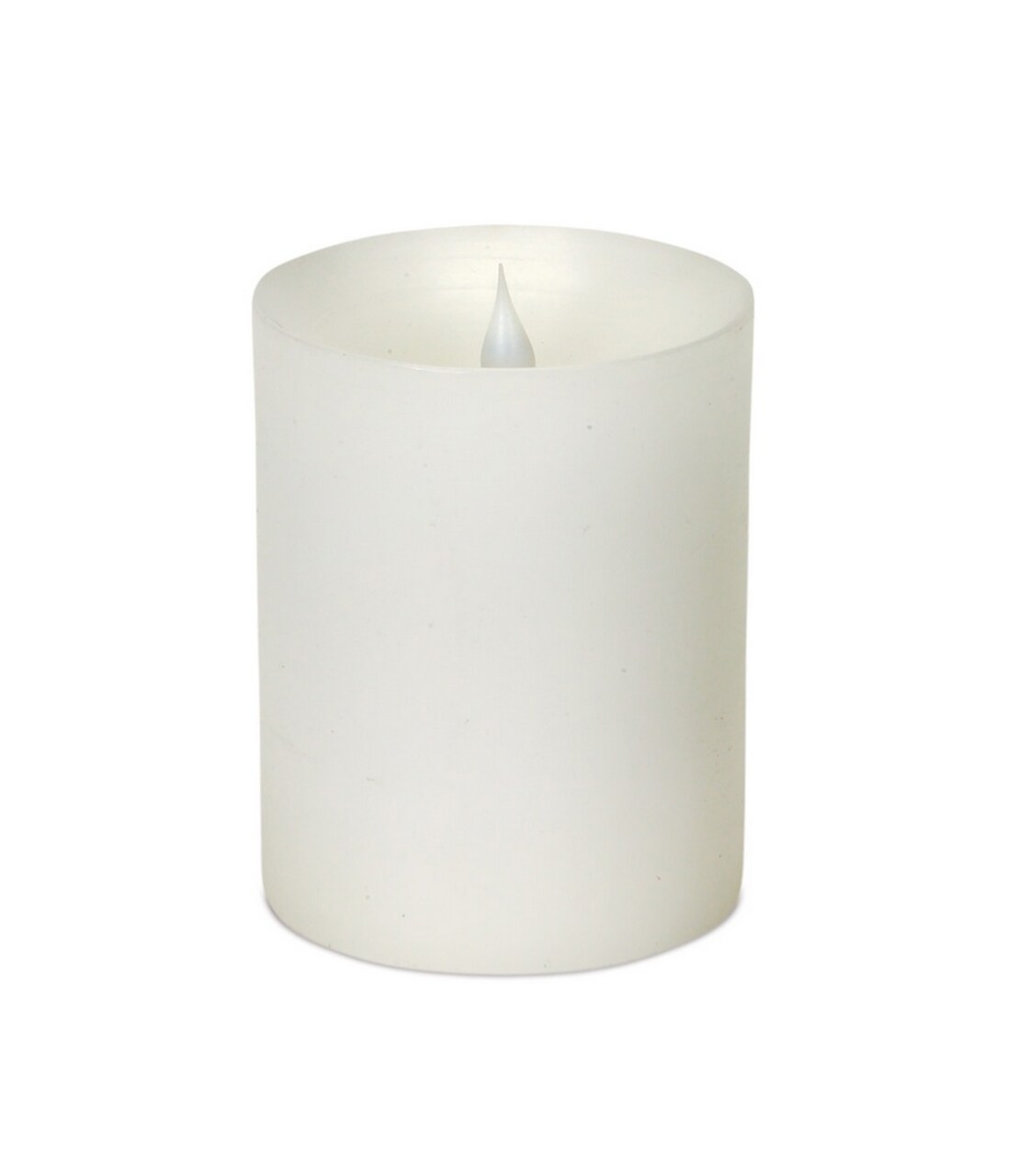 Melrose 5.25" Battery Operated White Flameless Wax LED Pillar Candle with Moving Flame
